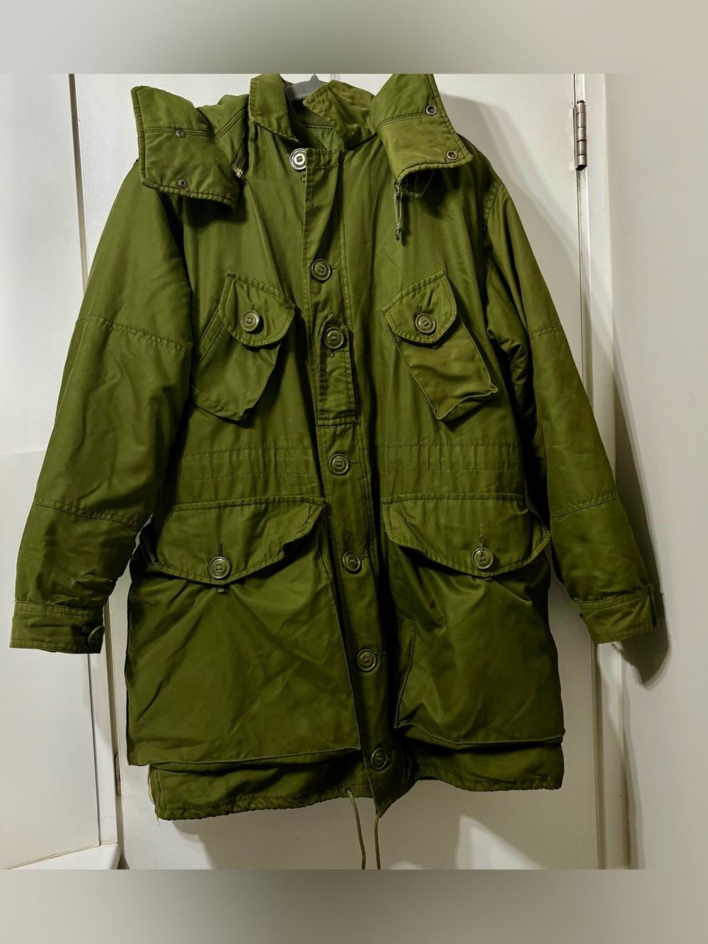 Men’s Vintage Olive Green Heavy Duty Hooded Parka